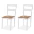 vidaXL Dining Set 3 Pieces MDF and Rubberwood White - Image 3