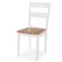 vidaXL Dining Set 3 Pieces MDF and Rubberwood White - Image 6