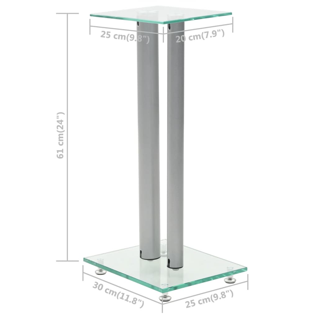 8718475592884_g_en_hd_6 vidaXL Speaker Stands 2 pcs Tempered Glass 2 Pillars Design Silver - Image 7
