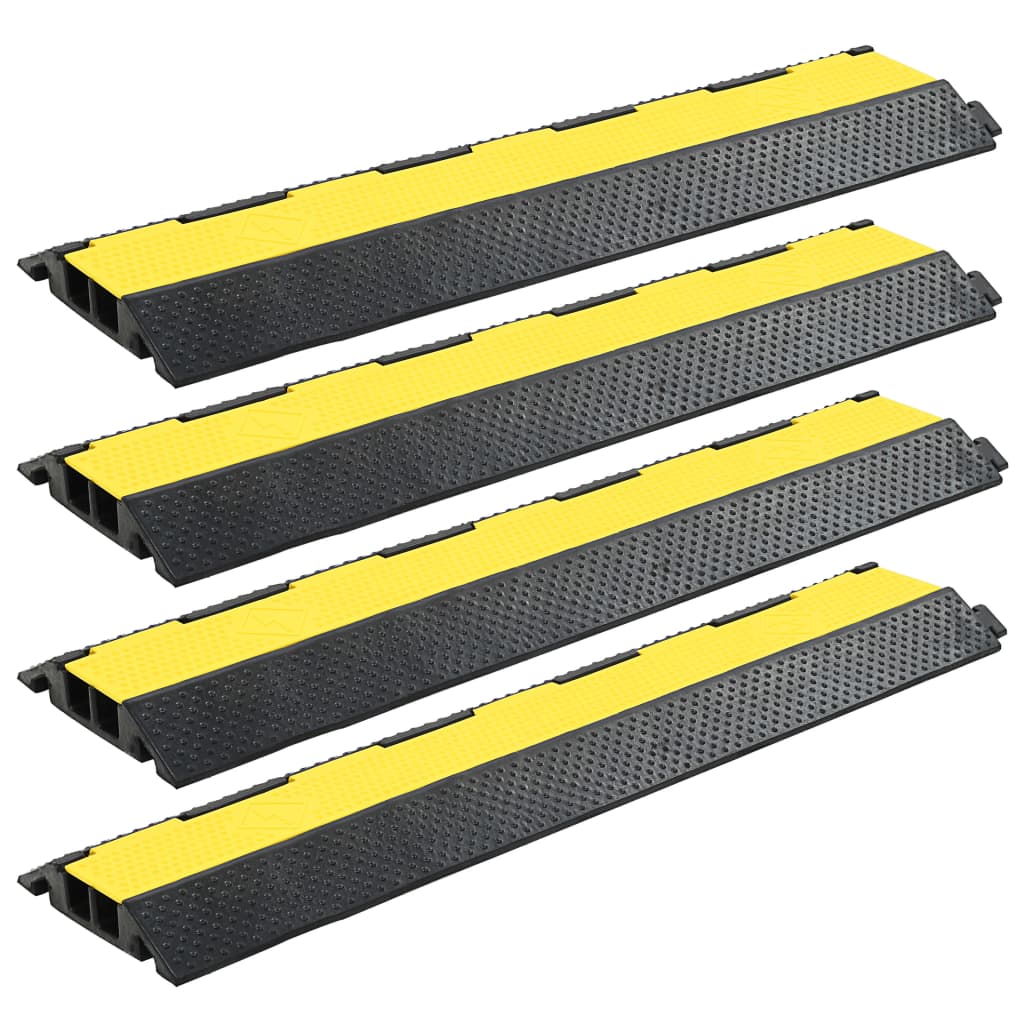8718475593003_a_en_hd_1 vidaXL Cable Protector Ramps 4 pcs 2 Channels Rubber 101.5 cm - Image 1