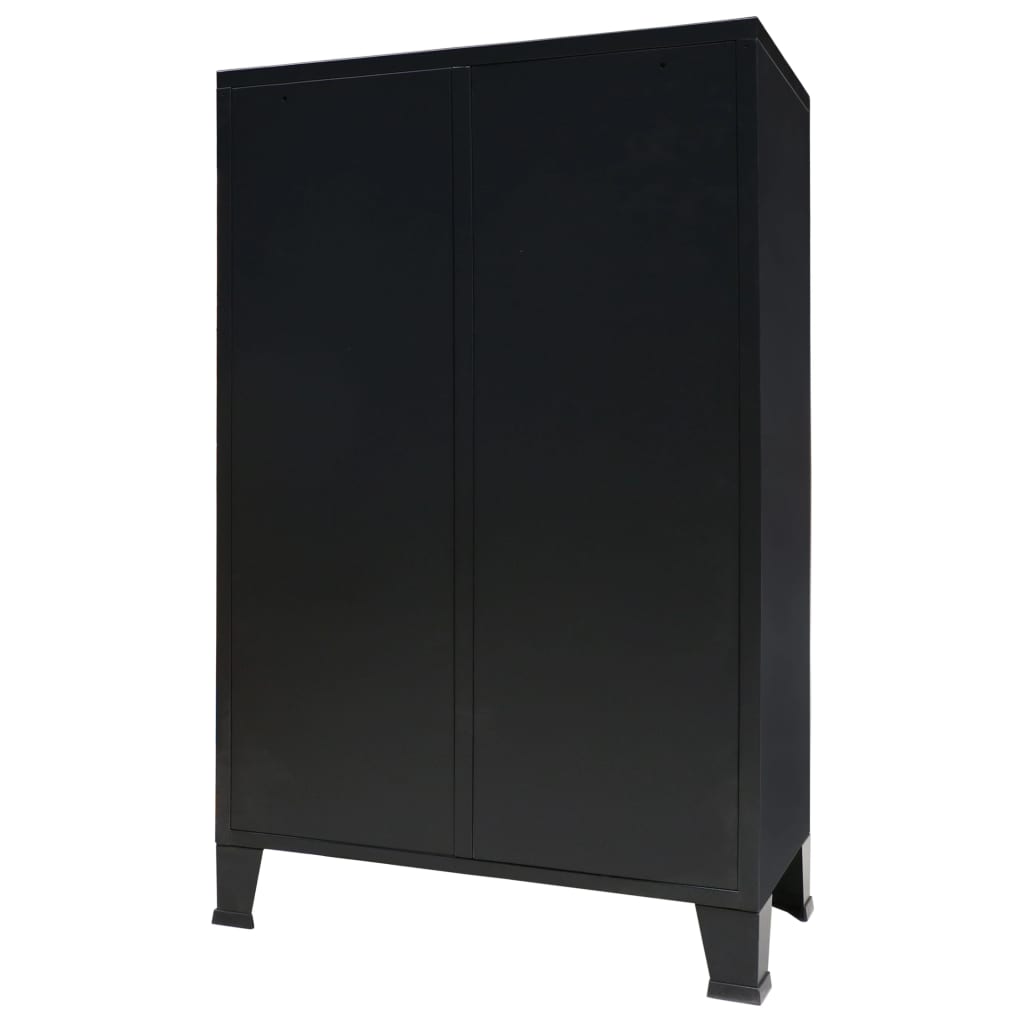 8718475593911_g_en_hd_2 vidaXL Wardrobe Metal Industrial Style 67x35x107 cm Black - Image 4