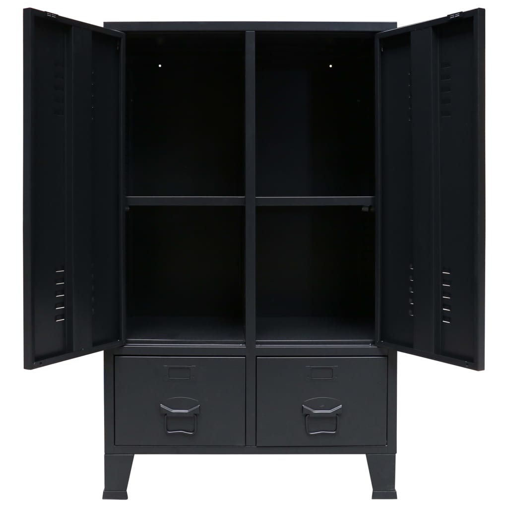 8718475593911_g_en_hd_3 vidaXL Wardrobe Metal Industrial Style 67x35x107 cm Black - Image 5