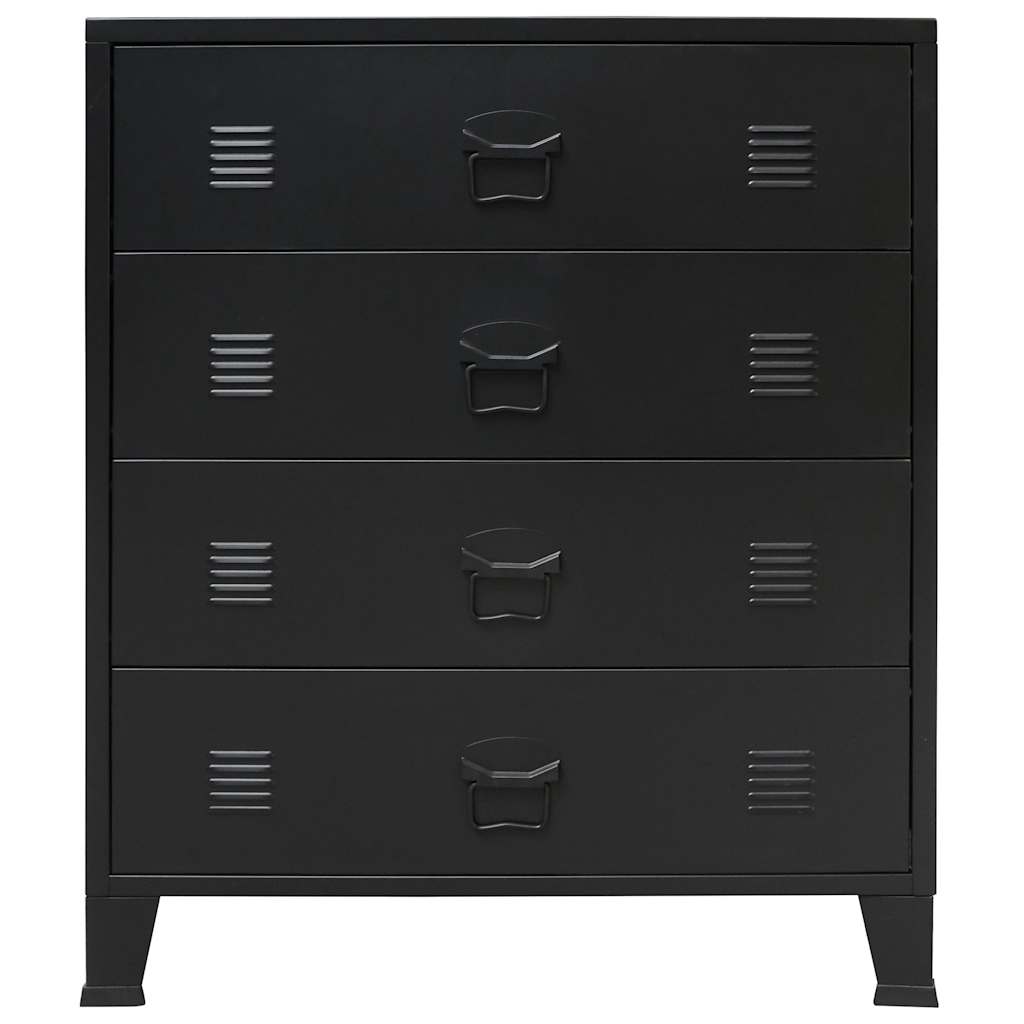 8718475593942_g_en_hd_2 vidaXL Chest of Drawers Metal Industrial Style 78x40x93 cm Black - Image 5