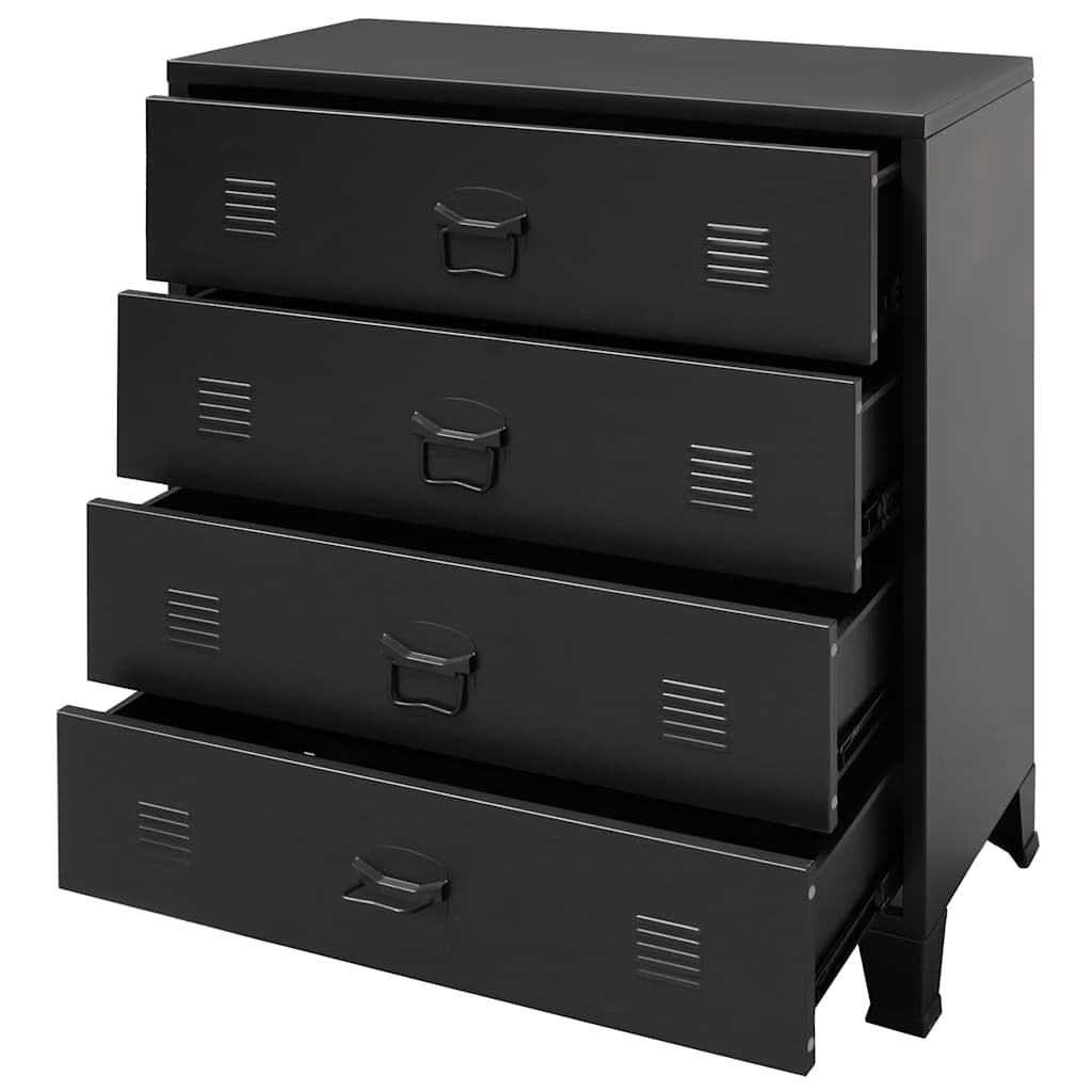 8718475593942_g_en_hd_3 vidaXL Chest of Drawers Metal Industrial Style 78x40x93 cm Black - Image 6
