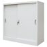vidaXL Office Cabinet with Sliding Doors Metal 90x40x90 cm Grey