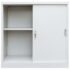 vidaXL Office Cabinet with Sliding Doors Metal 90x40x90 cm Grey - Image 5