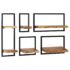 vidaXL Wall Shelf Set 5 Pieces Solid Acacia Wood and Steel - Image 13