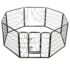 vidaXL Dog Playpen 8 Panels Steel 80x80 cm Black - Image 4