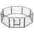 vidaXL Dog Playpen 8 Panels Steel 80x60 cm Black - Image 4