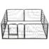 vidaXL Dog Playpen 8 Panels Steel 80x60 cm Black - Image 5
