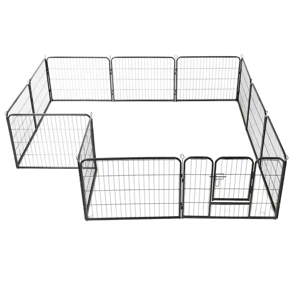 8718475596479_g_en_hd_2 vidaXL Dog Playpen 12 Panels Steel 80x60 cm Black - Image 3