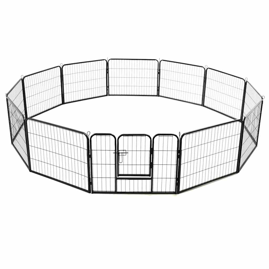 8718475596479_g_en_hd_3 vidaXL Dog Playpen 12 Panels Steel 80x60 cm Black - Image 4