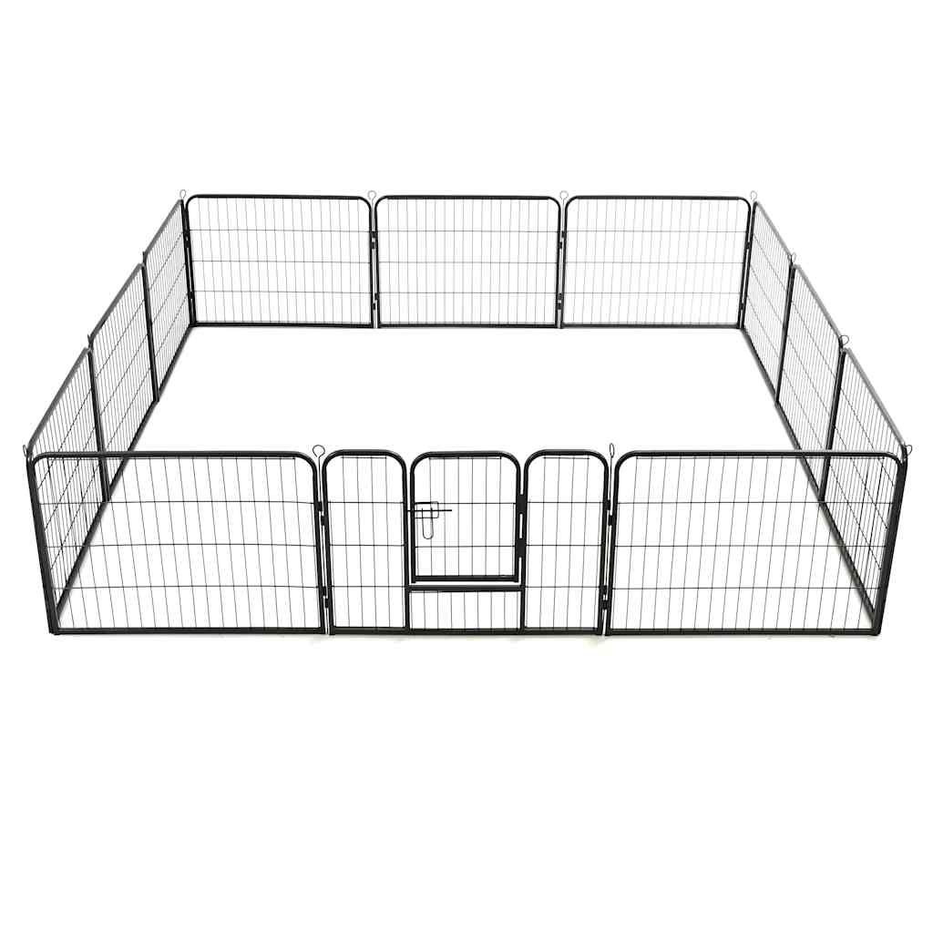 8718475596479_g_en_hd_4 vidaXL Dog Playpen 12 Panels Steel 80x60 cm Black - Image 5