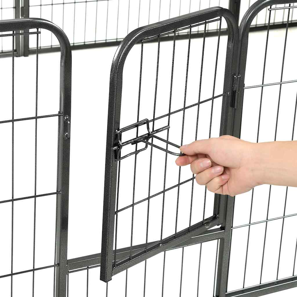 8718475596479_g_en_hd_7 vidaXL Dog Playpen 12 Panels Steel 80x60 cm Black - Image 8
