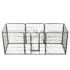 vidaXL Dog Playpen 8 Panels Steel 80x100 cm Black