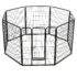 vidaXL Dog Playpen 8 Panels Steel 80x100 cm Black - Image 4