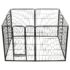 vidaXL Dog Playpen 8 Panels Steel 80x100 cm Black - Image 5