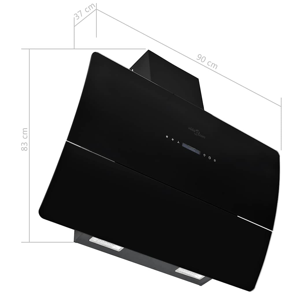 8718475597810_g_en_hd_8 vidaXL Wall Mounted Range Hood Stainless Steel 756 m³/h 90 cm Black - Image 9