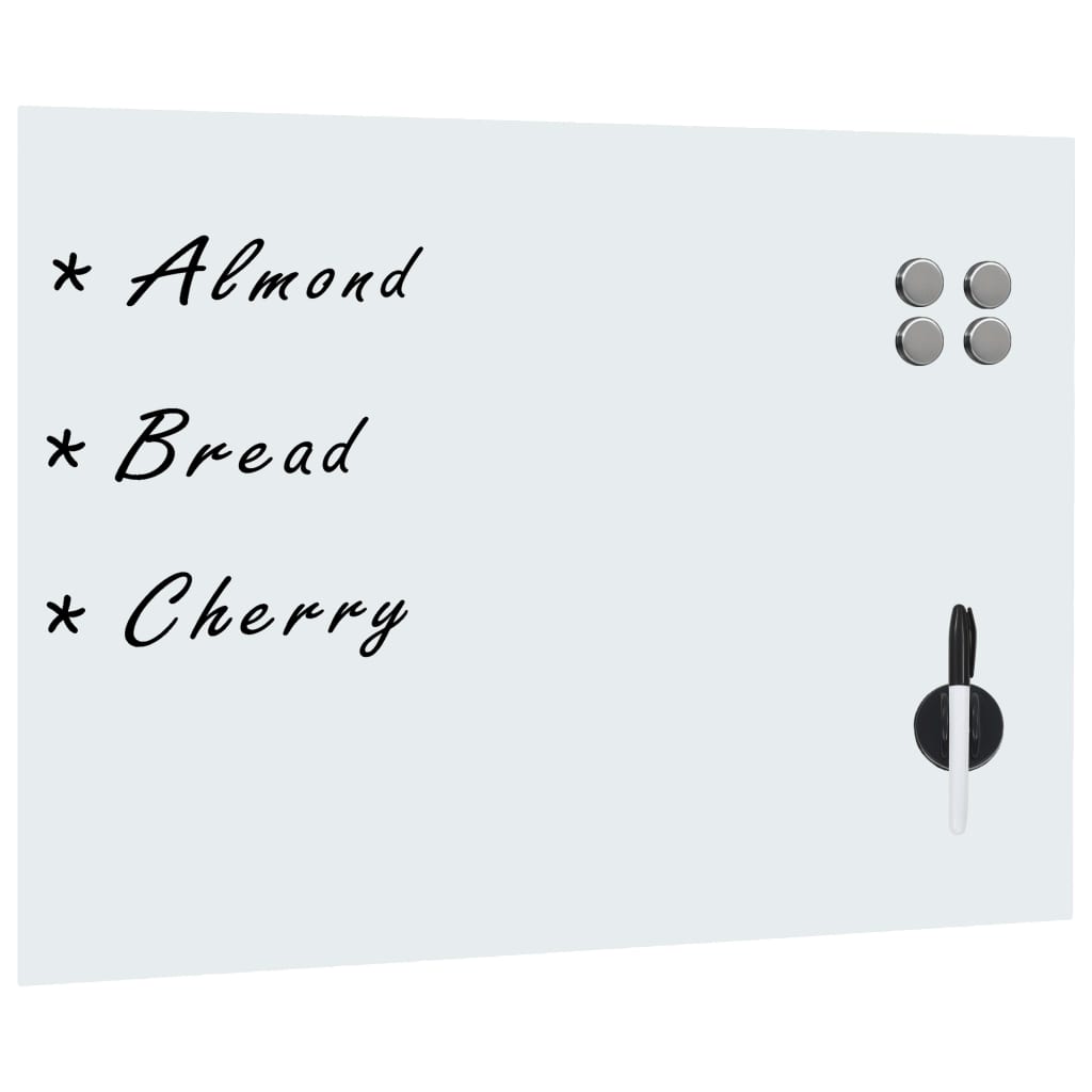 8718475598176_a_en_hd_1 vidaXL Wall Mounted Magnetic Whiteboard Glass 80x60 cm - Image 1