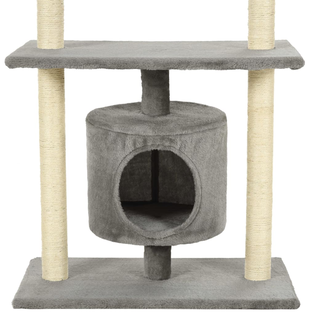 8718475598190_g_en_hd_5 vidaXL Cat Tree with Sisal Scratching Posts 95 cm Grey - Image 7