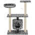 vidaXL Cat Tree with Sisal Scratching Posts 95 cm Grey Paw Prints - Image 3