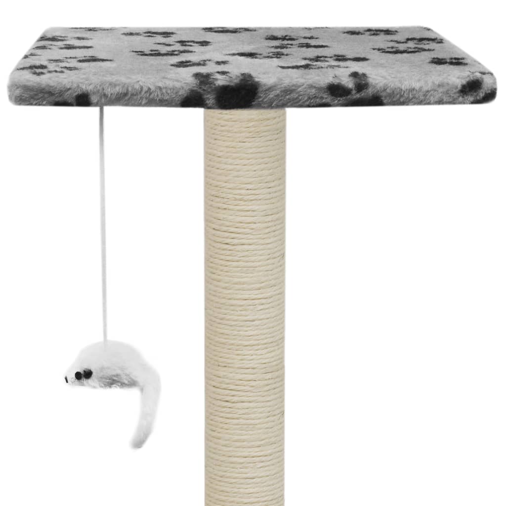 8718475598206_g_en_hd_5 vidaXL Cat Tree with Sisal Scratching Posts 95 cm Grey Paw Prints - Image 7