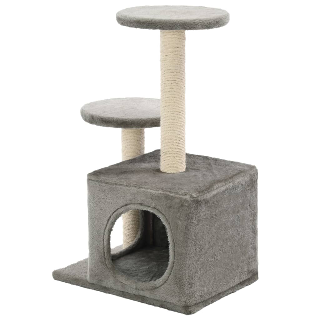 8718475598244_g_en_hd_2 vidaXL Cat Tree with Sisal Scratching Posts 60 cm Grey - Image 4