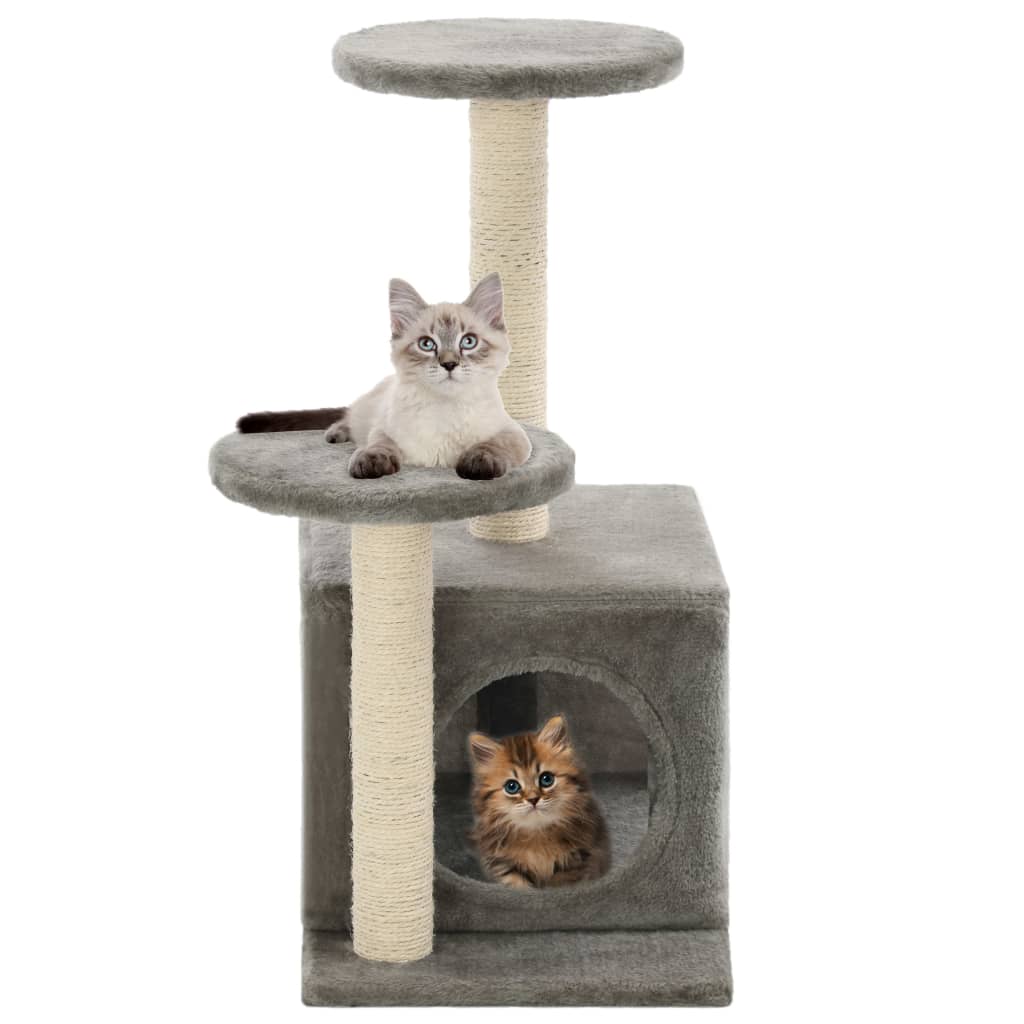 8718475598244_m_en_hd_1 vidaXL Cat Tree with Sisal Scratching Posts 60 cm Grey - Image 1