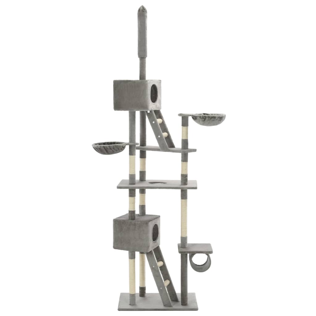 8718475598299_g_en_hd_1 vidaXL Cat Tree with Sisal Scratching Posts 230-260 cm Grey - Image 3
