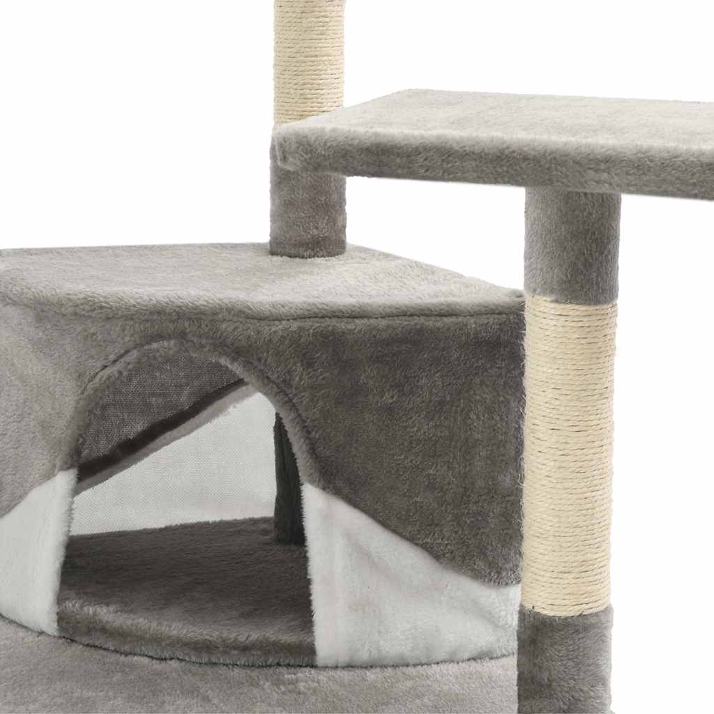 8718475598367_g_en_hd_4 vidaXL Cat Tree with Sisal Scratching Posts 203 cm Grey and White - Image 6