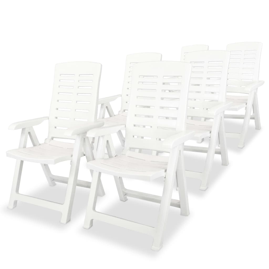 8718475599166_a_en_hd_1 vidaXL Reclining Garden Chairs 6 pcs Plastic White - Image 1