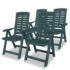 vidaXL Reclining Garden Chairs 4 pcs Plastic Green