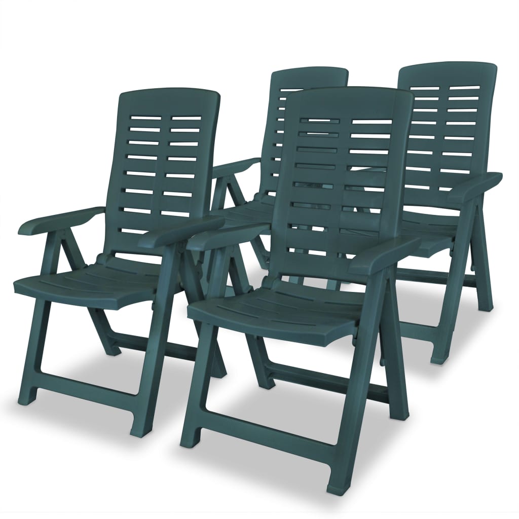 8718475599173_a_en_hd_1 vidaXL Reclining Garden Chairs 4 pcs Plastic Green - Image 1