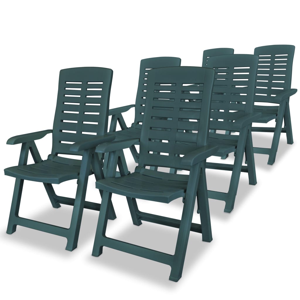 8718475599180_a_en_hd_1 vidaXL Reclining Garden Chairs 6 pcs Plastic Green - Image 1