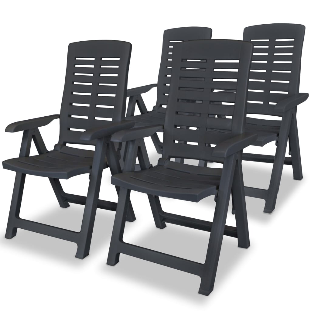 8718475599197_a_en_hd_1 vidaXL Reclining Garden Chairs 4 pcs Plastic Anthracite - Image 1