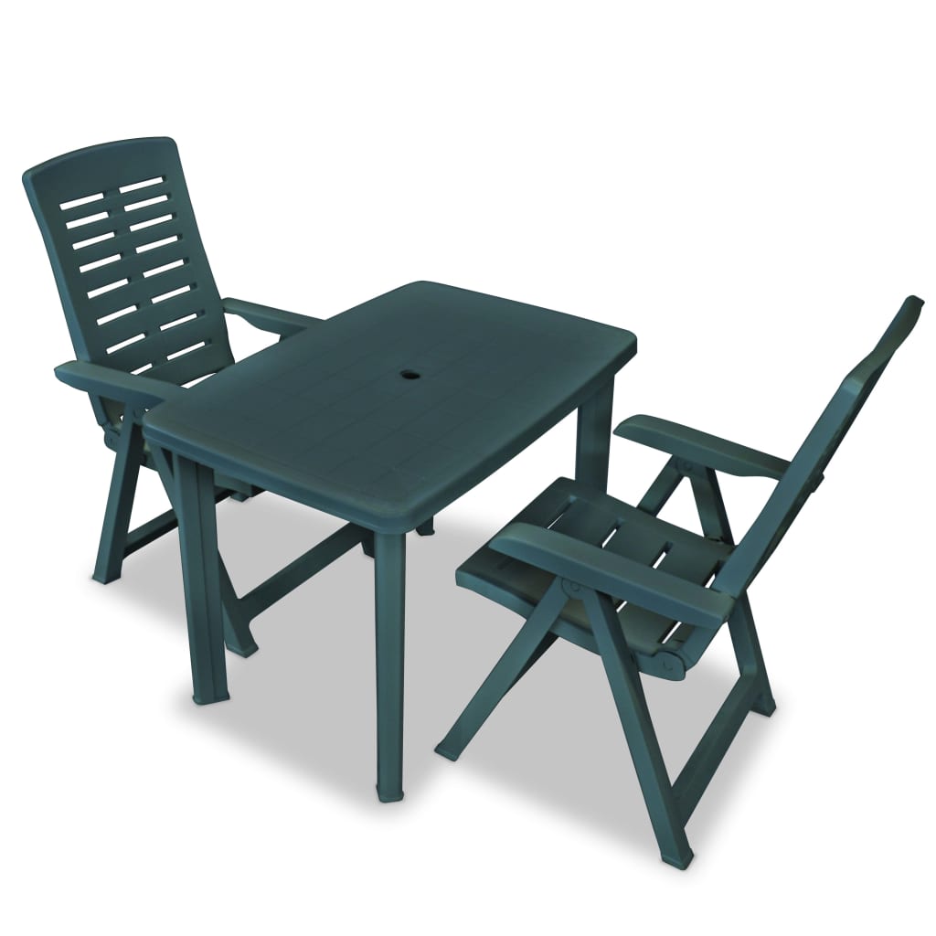 8718475599265_a_en_hd_1 vidaXL 3 Piece Bistro Set Plastic Green - Image 1