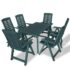 vidaXL 7 Piece Outdoor Dining Set Plastic Green