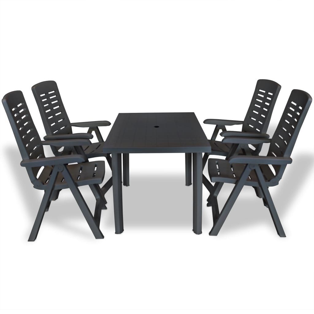 8718475599326_a_en_hd_1 vidaXL 5 Piece Outdoor Dining Set Plastic Anthracite - Image 1