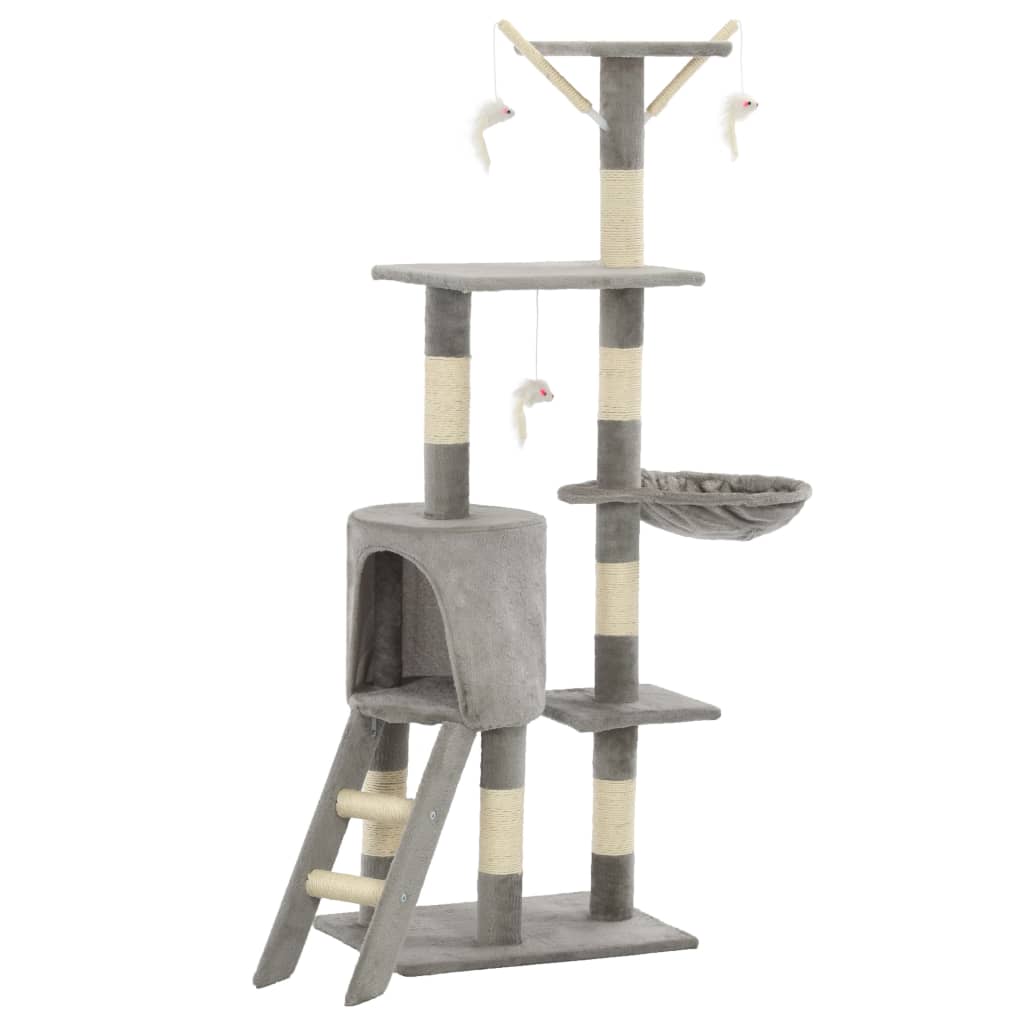 8718475599784_a_en_hd_1 vidaXL Cat Tree with Sisal Scratching Posts 138 cm Grey - Image 2