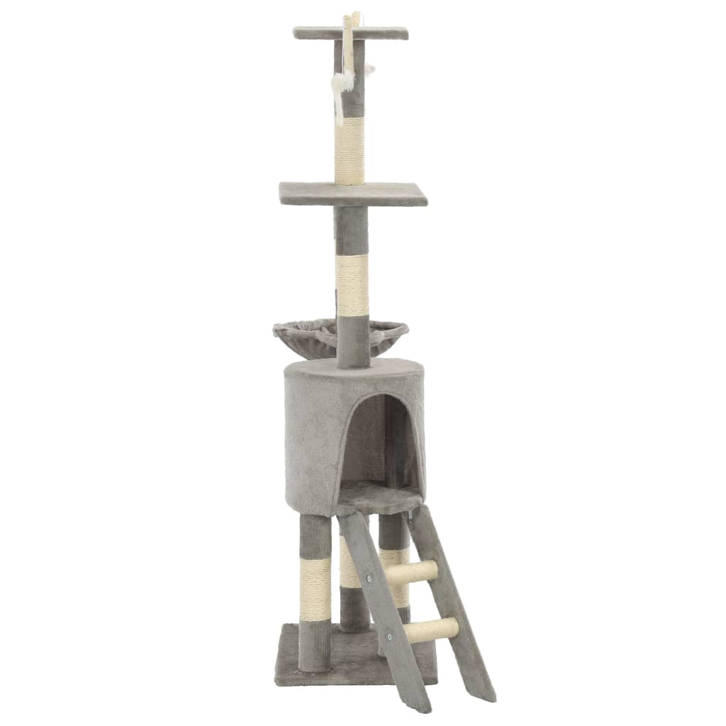 8718475599784_g_en_hd_2 vidaXL Cat Tree with Sisal Scratching Posts 138 cm Grey - Image 4