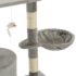 vidaXL Cat Tree with Sisal Scratching Posts 138 cm Grey - Image 7