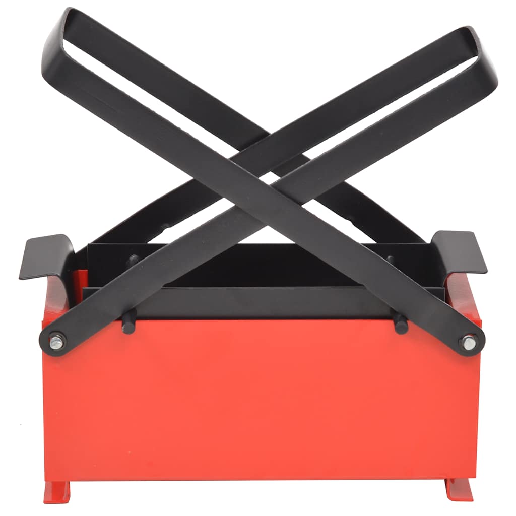8718475600398_g_en_hd_1 vidaXL Paper Log Briquette Maker Steel 34x14x14 cm Black and Red - Image 2