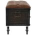 vidaXL Storage Bench 80.5x41x50 cm Solid Wood and Artificial Leather - Image 3