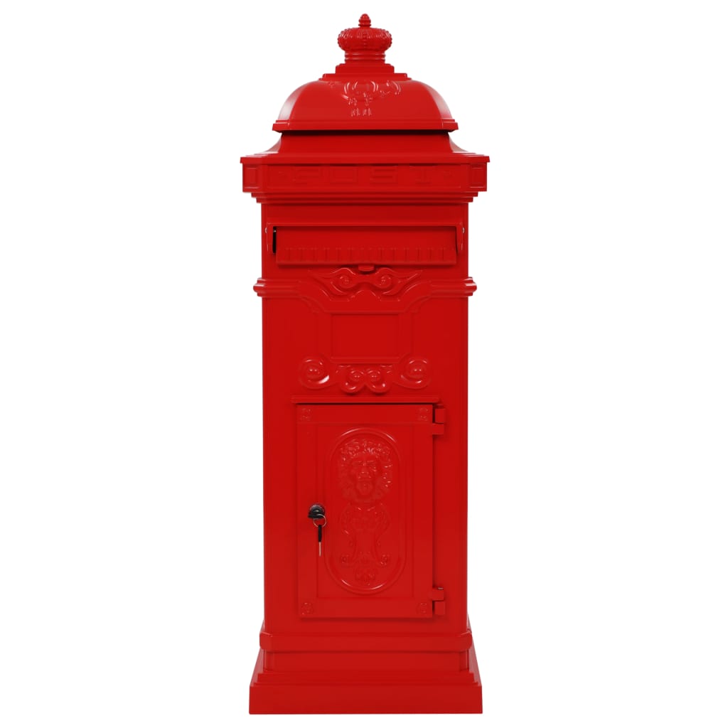 8718475601234_g_en_hd_1 vidaXL Pillar Letterbox Aluminium Vintage Style Rustproof Red - Image 3