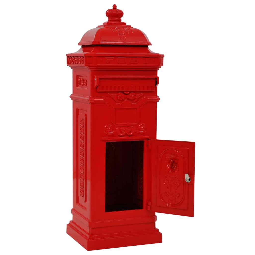 8718475601234_g_en_hd_2 vidaXL Pillar Letterbox Aluminium Vintage Style Rustproof Red - Image 4