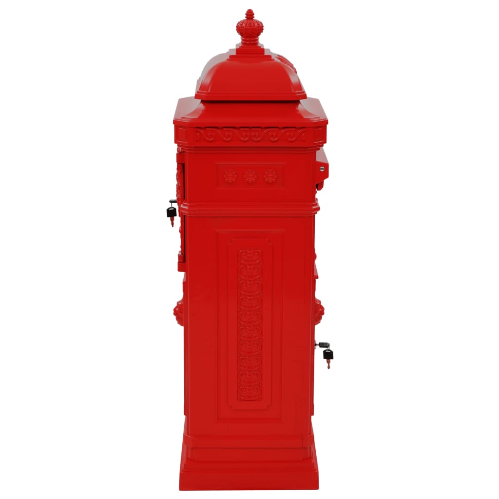 8718475601234_g_en_hd_4 vidaXL Pillar Letterbox Aluminium Vintage Style Rustproof Red - Image 6