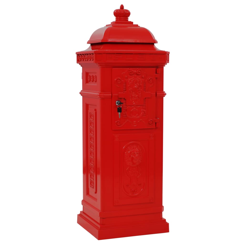 8718475601234_g_en_hd_5 vidaXL Pillar Letterbox Aluminium Vintage Style Rustproof Red - Image 7