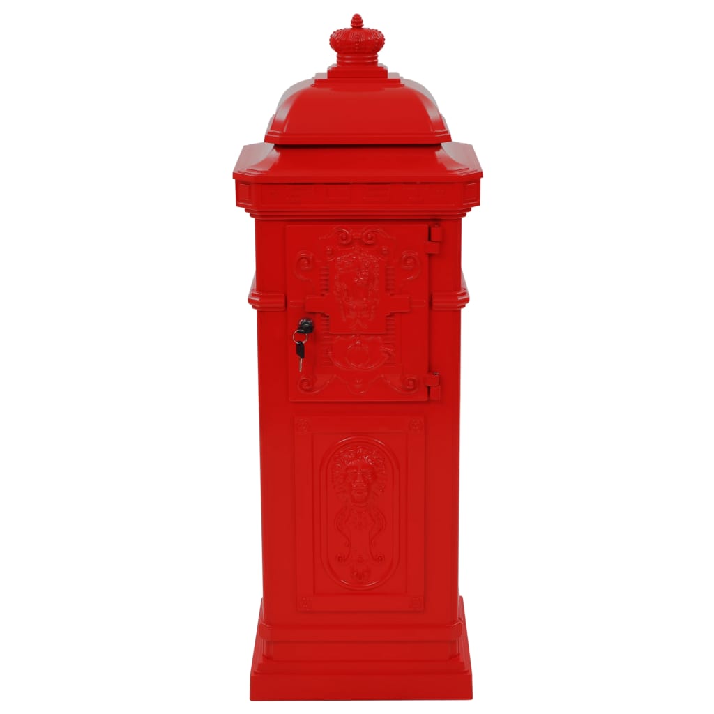 8718475601234_g_en_hd_6 vidaXL Pillar Letterbox Aluminium Vintage Style Rustproof Red - Image 8