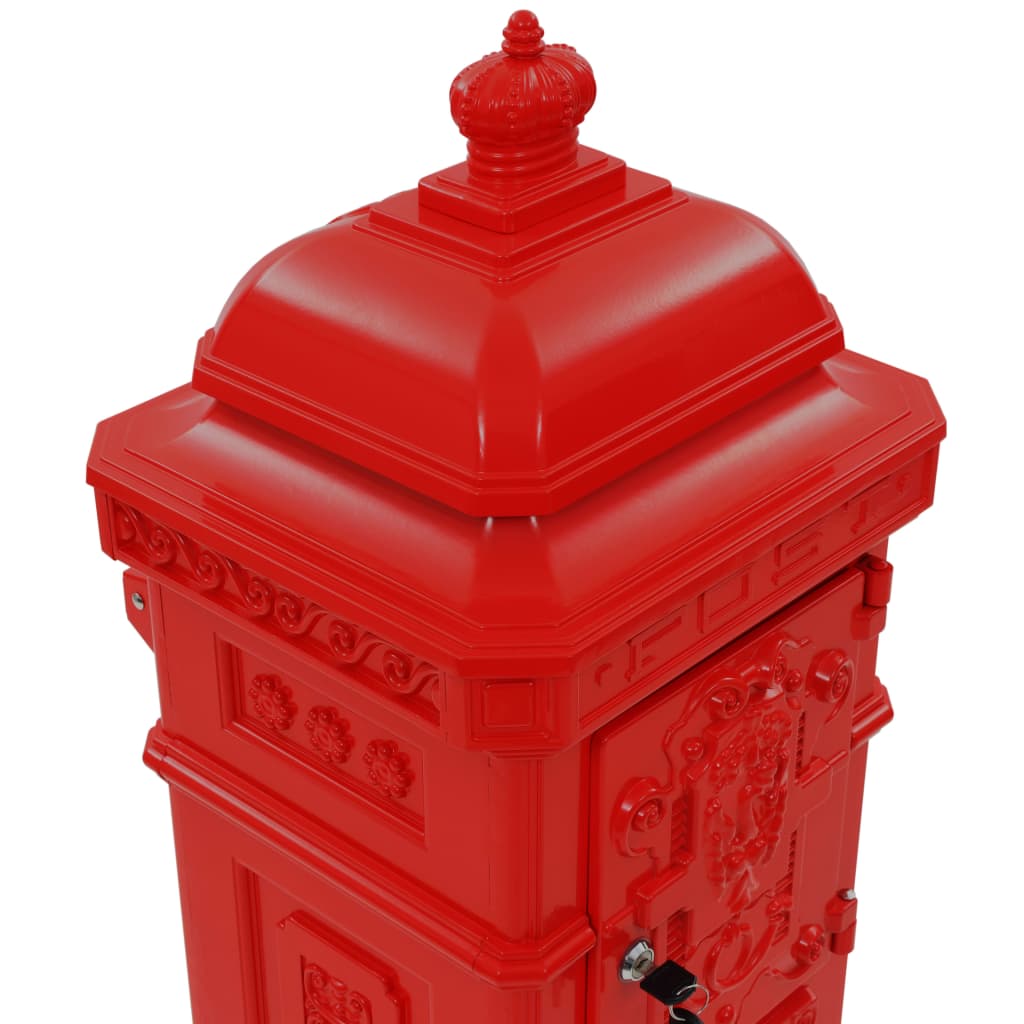 8718475601234_g_en_hd_8 vidaXL Pillar Letterbox Aluminium Vintage Style Rustproof Red - Image 10