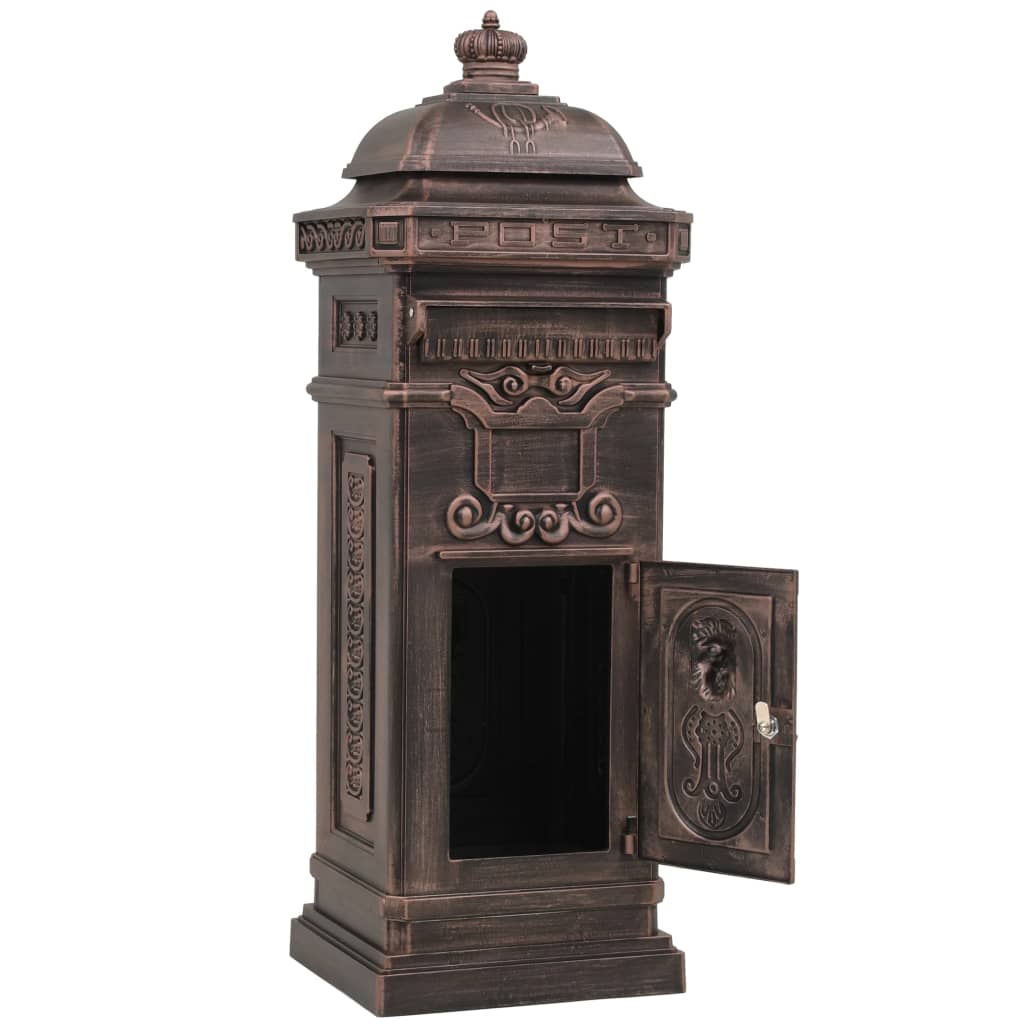 8718475601241_g_en_hd_2 vidaXL Pillar Letterbox Aluminium Vintage Style Rustproof Bronze - Image 4